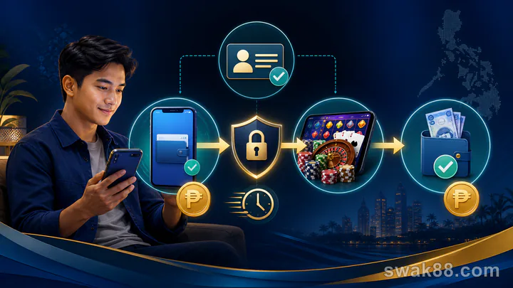 Casino deposits withdrawals and game access through a mobile wallet